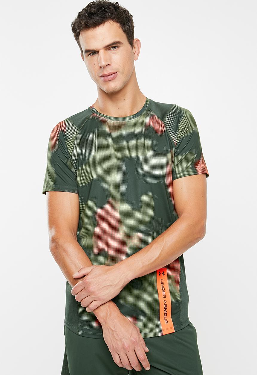 Under Armour - Mk1 short sleeve printed tee - green & red