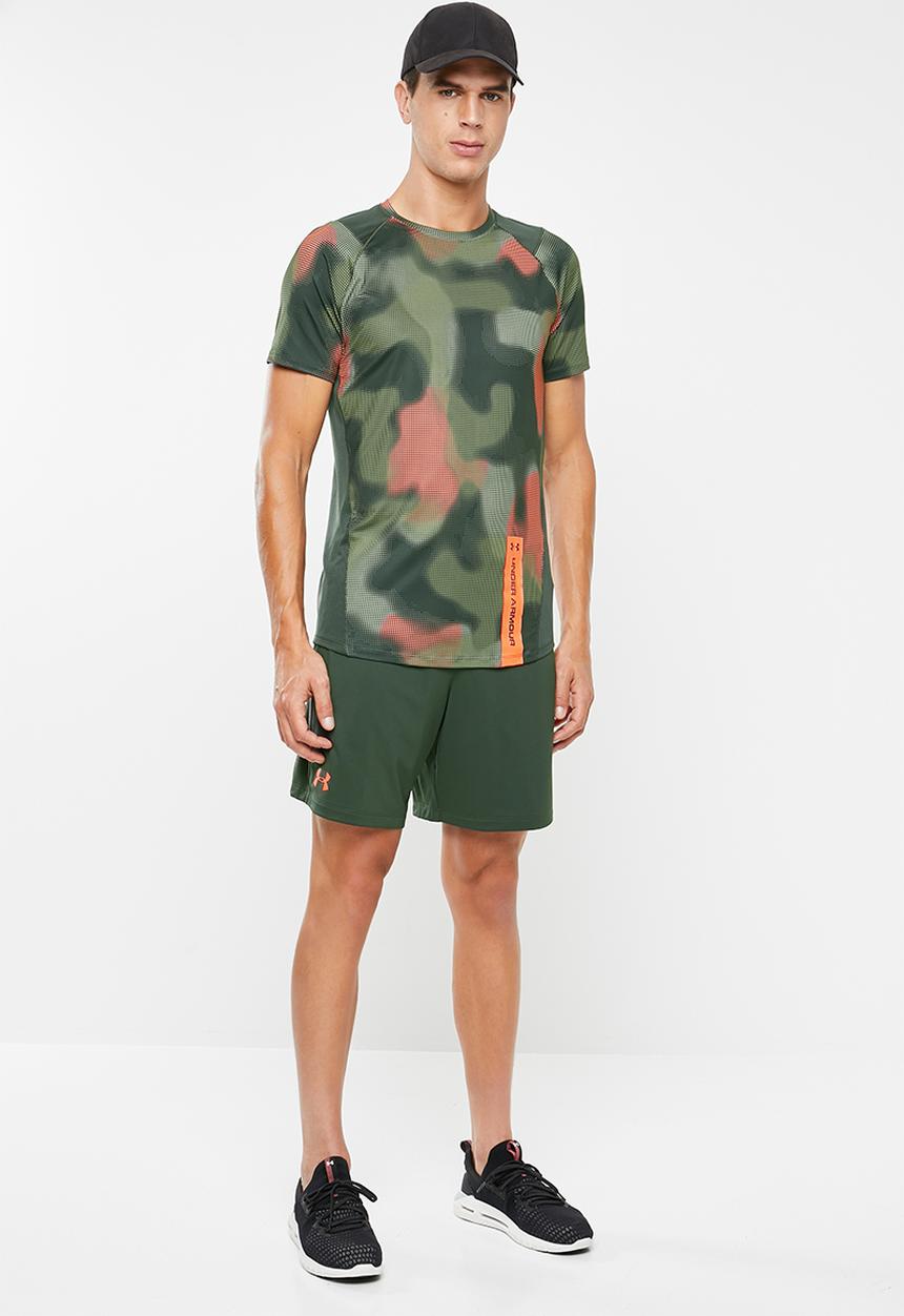 Under Armour - Mk1 wordmark 7in short  - green & red