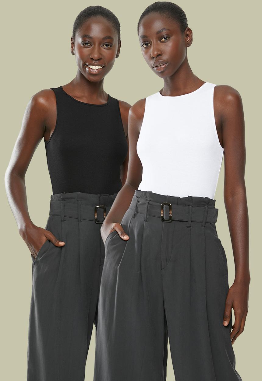 Superbalist - 2 Pack rib neck bodysuit - white & black 