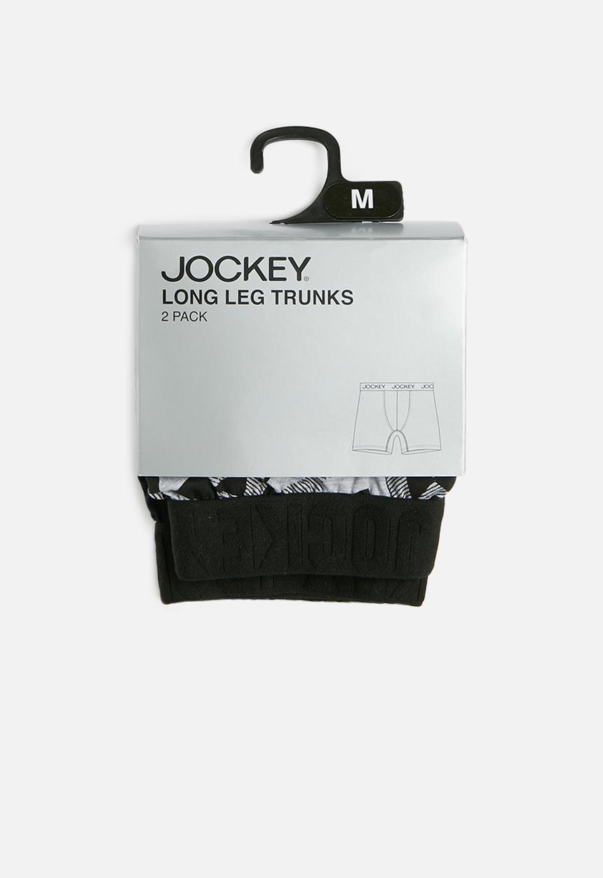 Jockey - B.o.t long leg 2 pack trunks - black & grey 