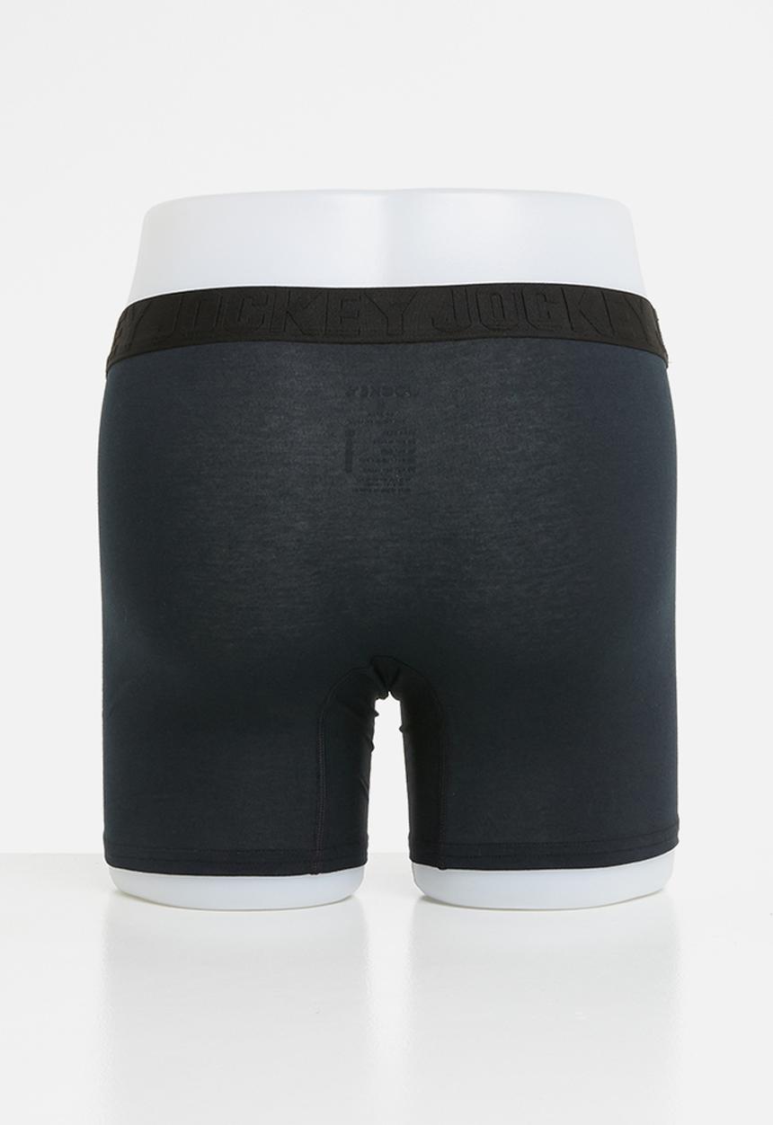 Jockey - B.o.t long leg 2 pack trunks - black & grey 