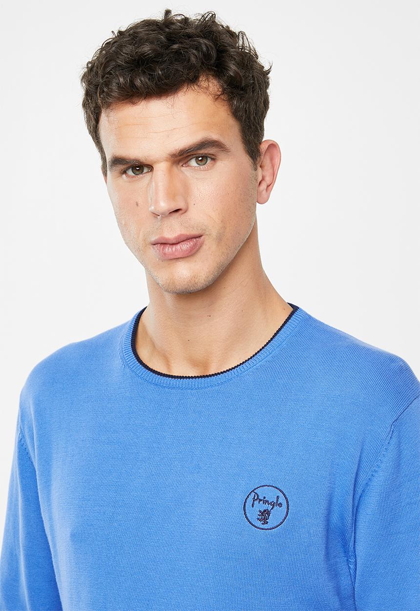 Pringle of Scotland - Regis crew neck knit - blue
