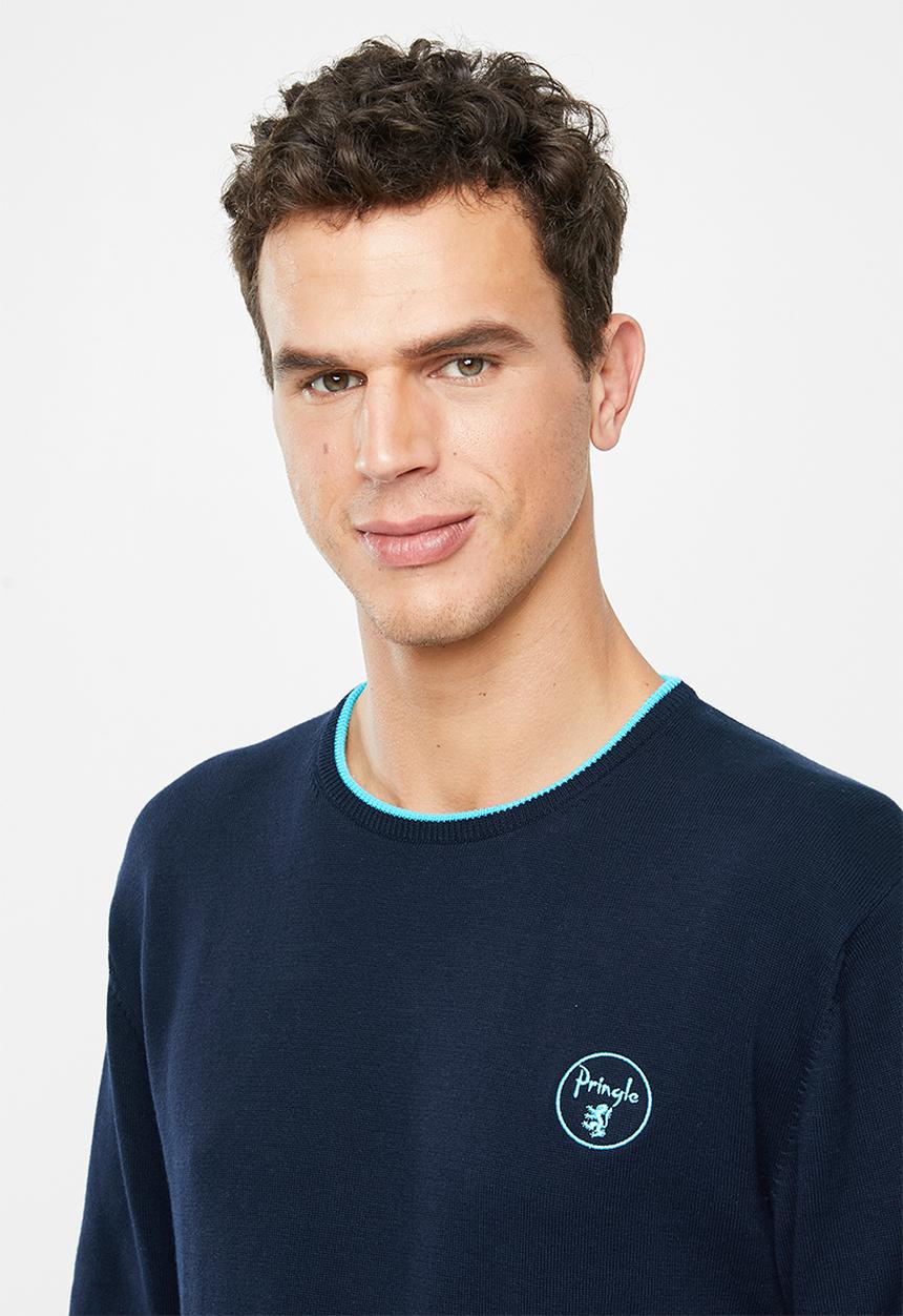 Pringle of Scotland - Regis crew neck knit - navy