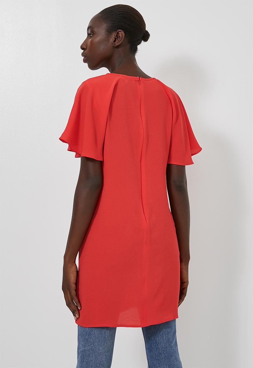 Superbalist - Frill sleeve tunic - red