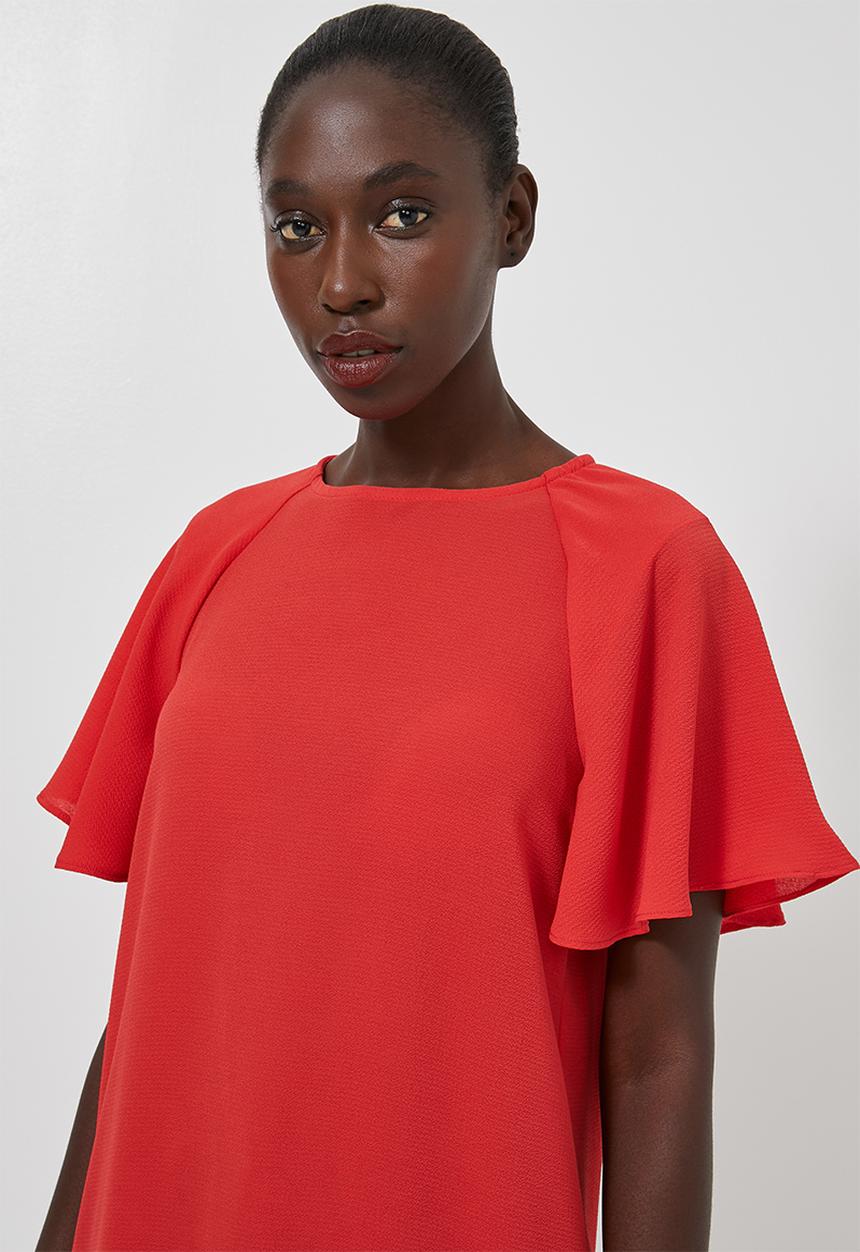 Superbalist - Frill sleeve tunic - red