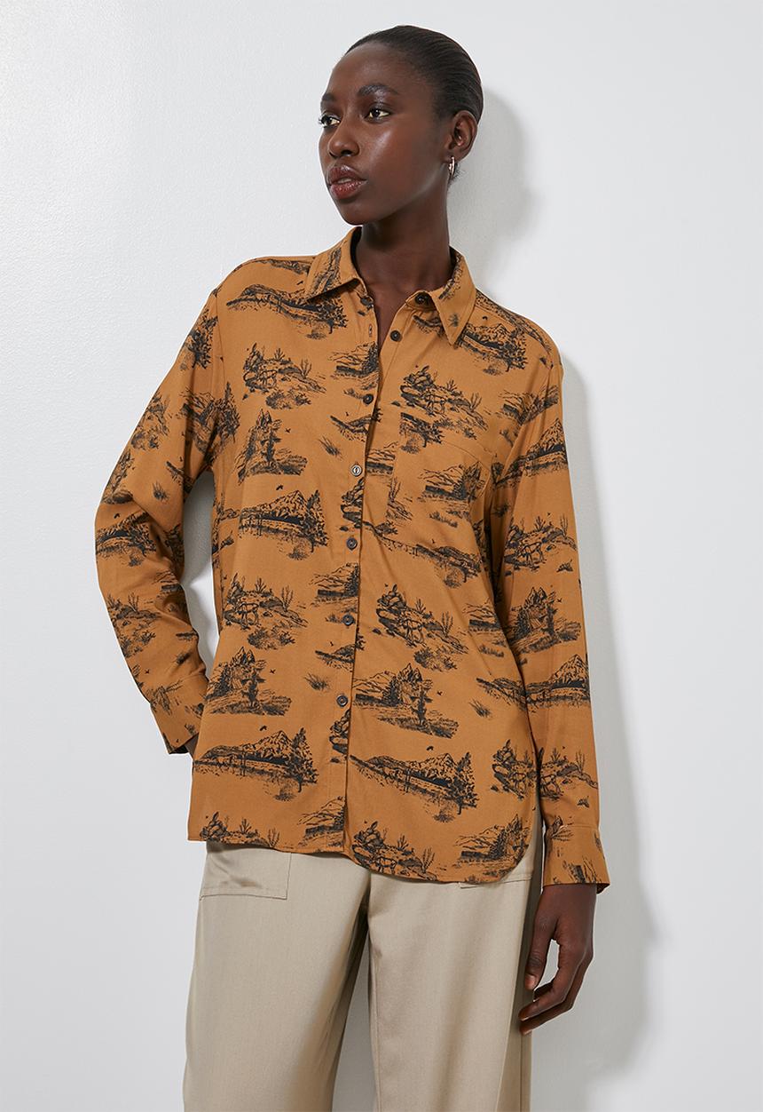 Superbalist - Split hem utility pocket shirt - brown & black