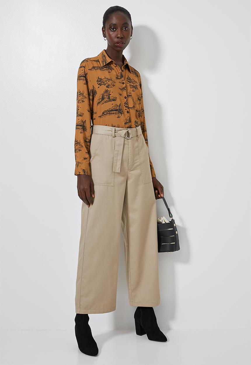 Superbalist - Split hem utility pocket shirt - brown & black