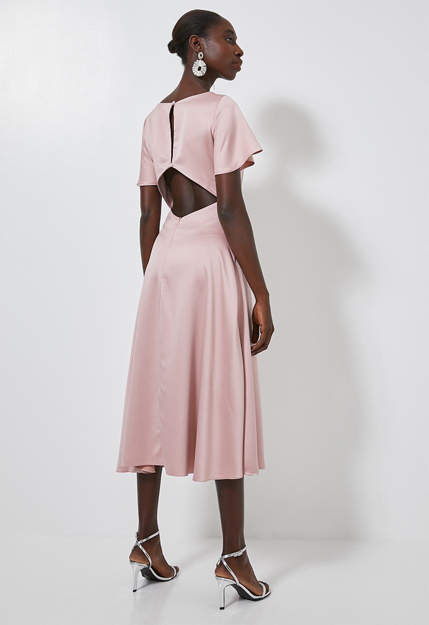 Superbalist - High neck fit & flare dress - pink