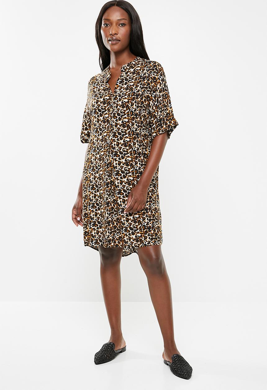 edit - Pleat front shift dress - multi