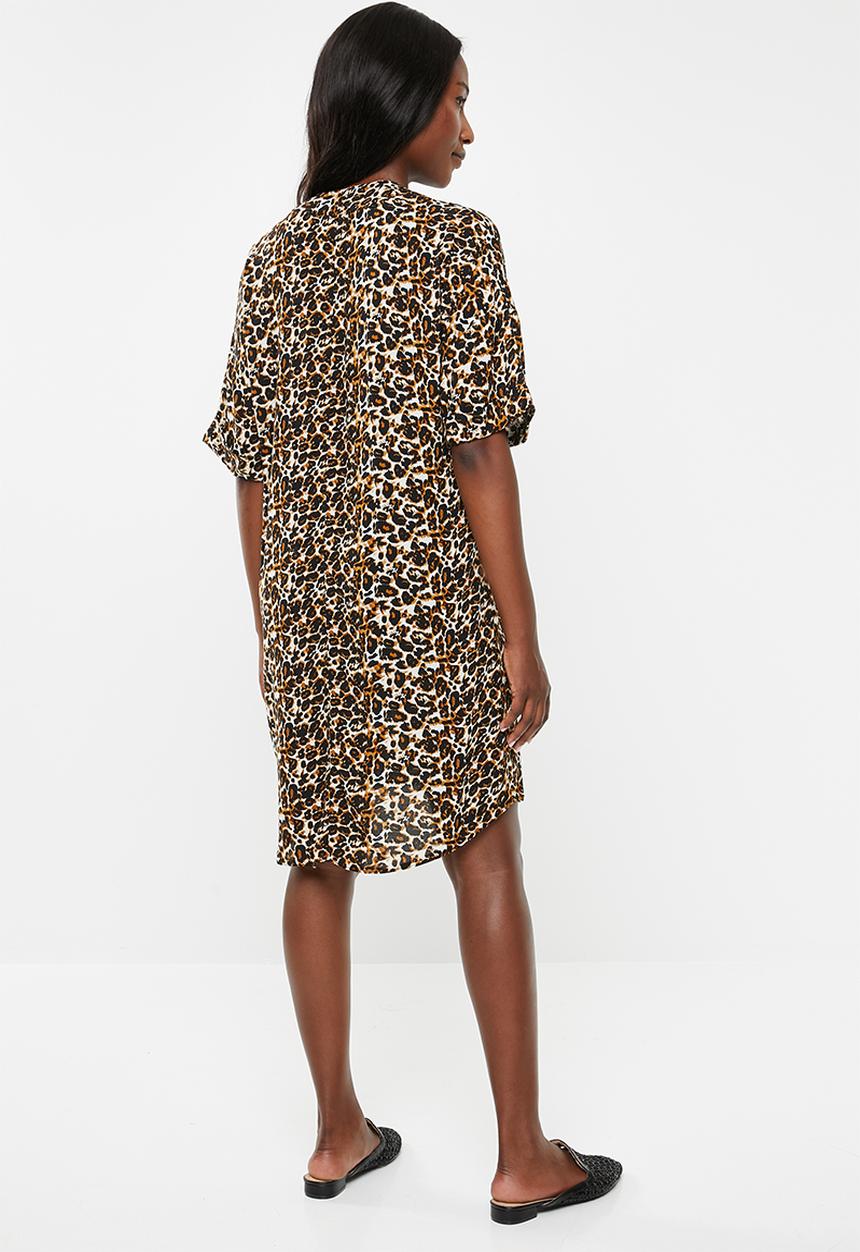 edit - Pleat front shift dress - multi