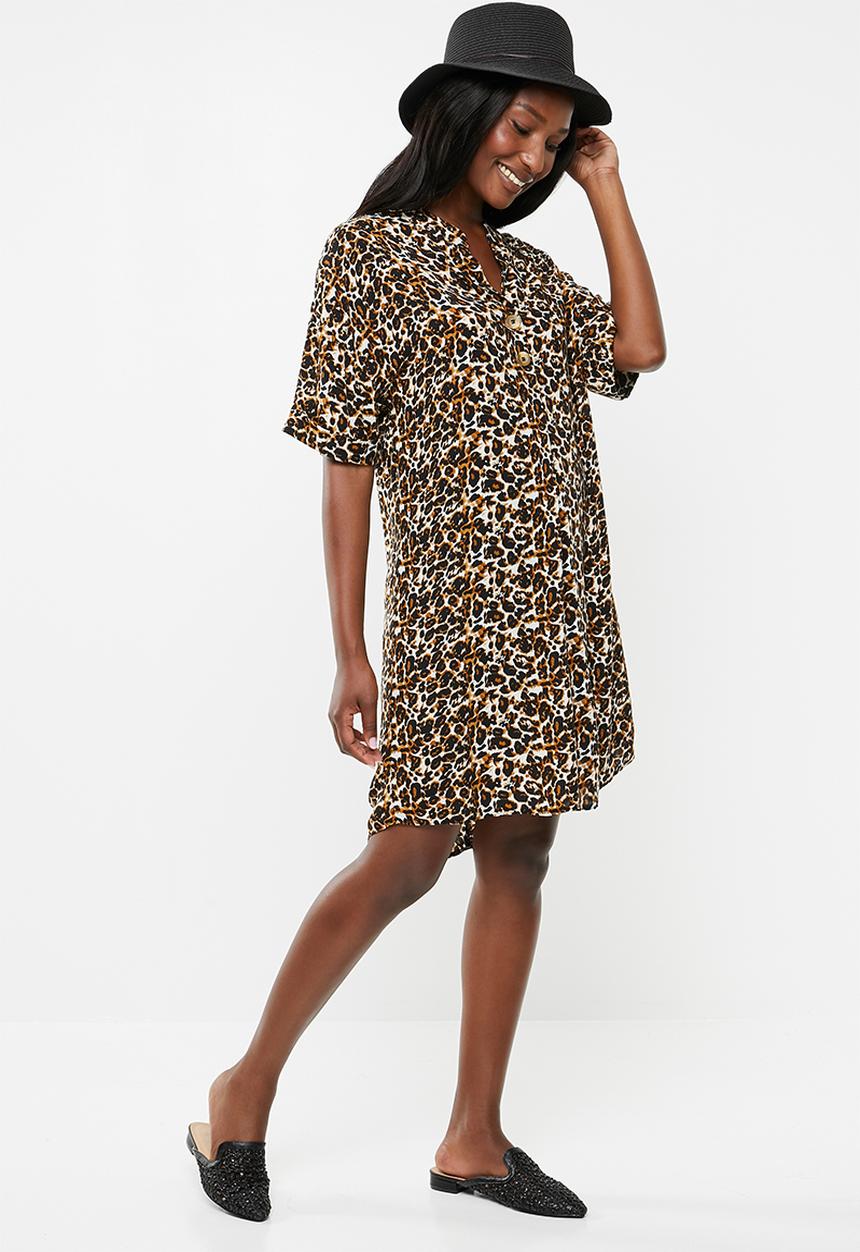 edit - Pleat front shift dress - multi