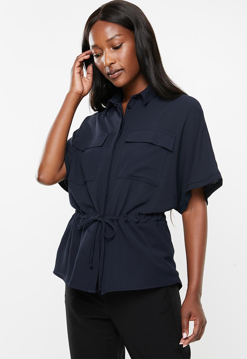 edit - Grown on sleeve utility shirt - navy