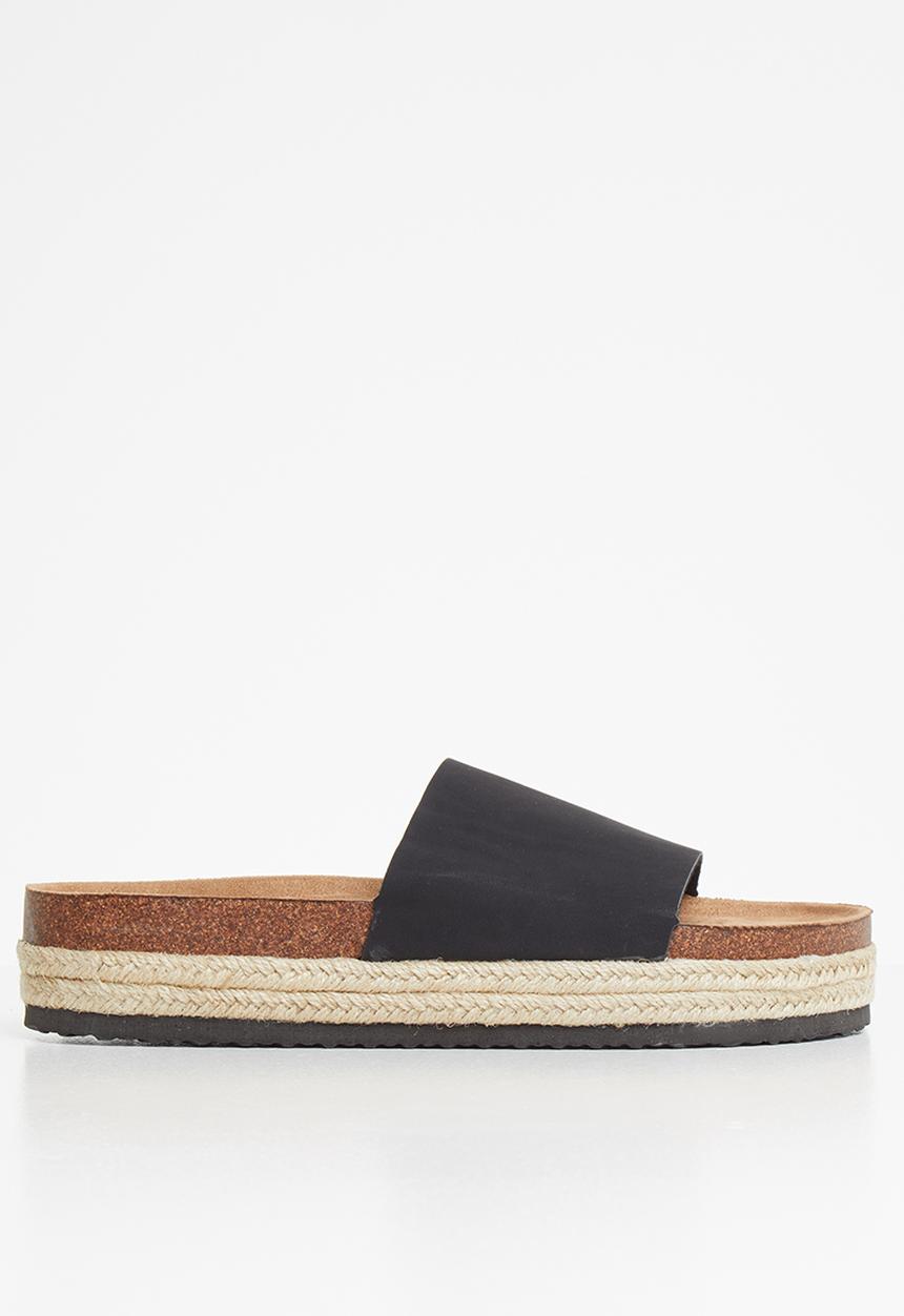 Cotton On - Rex single vamp flatform - black
