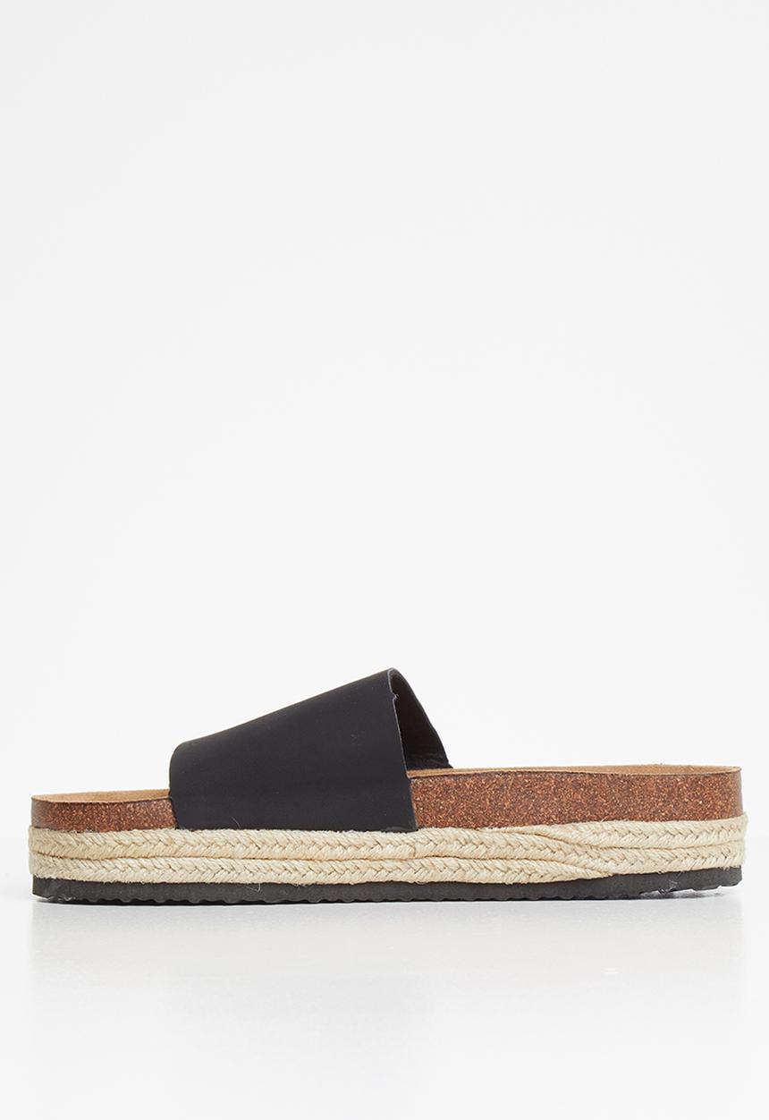 Cotton On - Rex single vamp flatform - black
