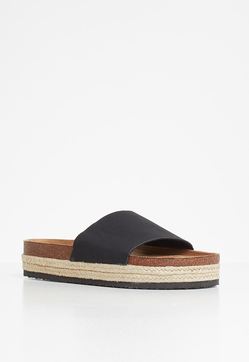 Cotton On - Rex single vamp flatform - black