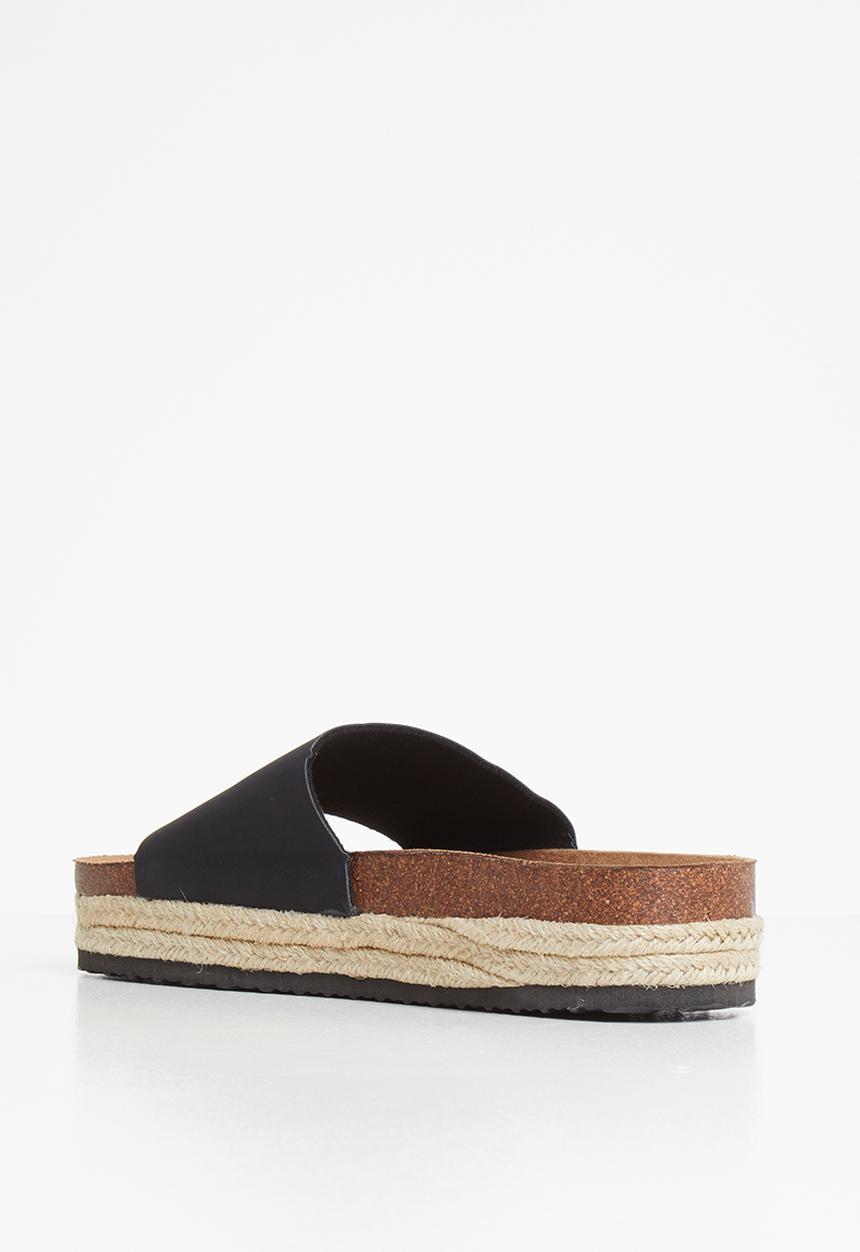 Cotton On - Rex single vamp flatform - black