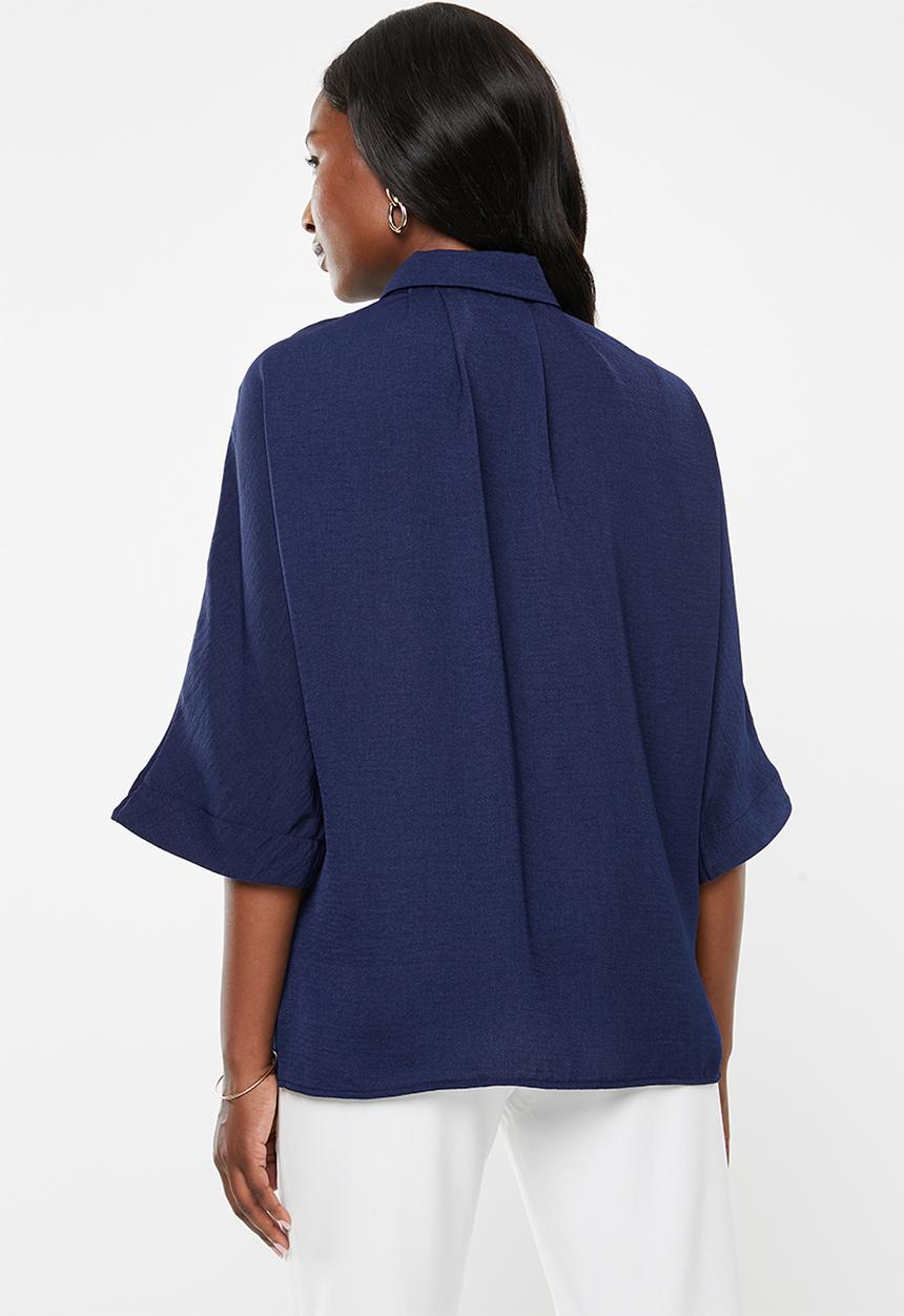 edit - Grown on sleeve shirt - navy