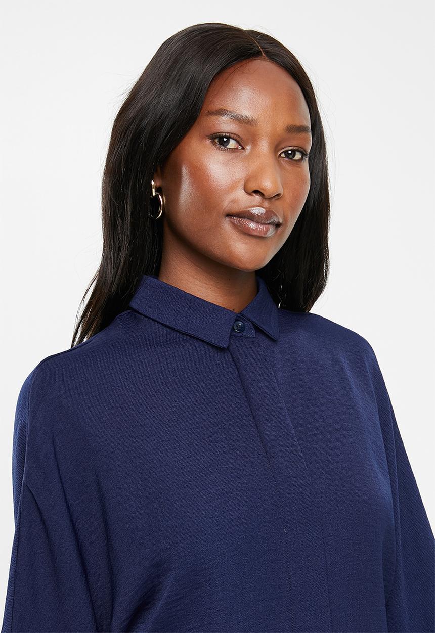 edit - Grown on sleeve shirt - navy