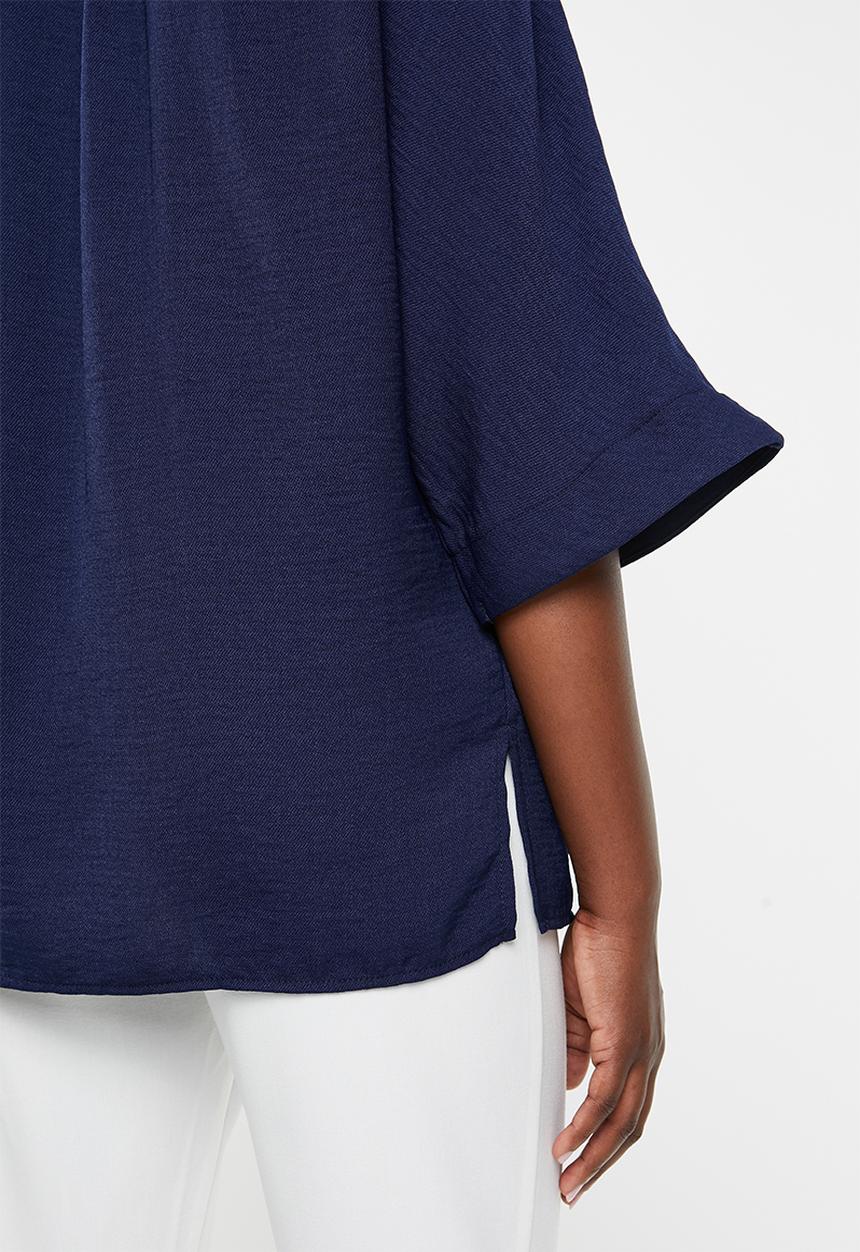 edit - Grown on sleeve shirt - navy
