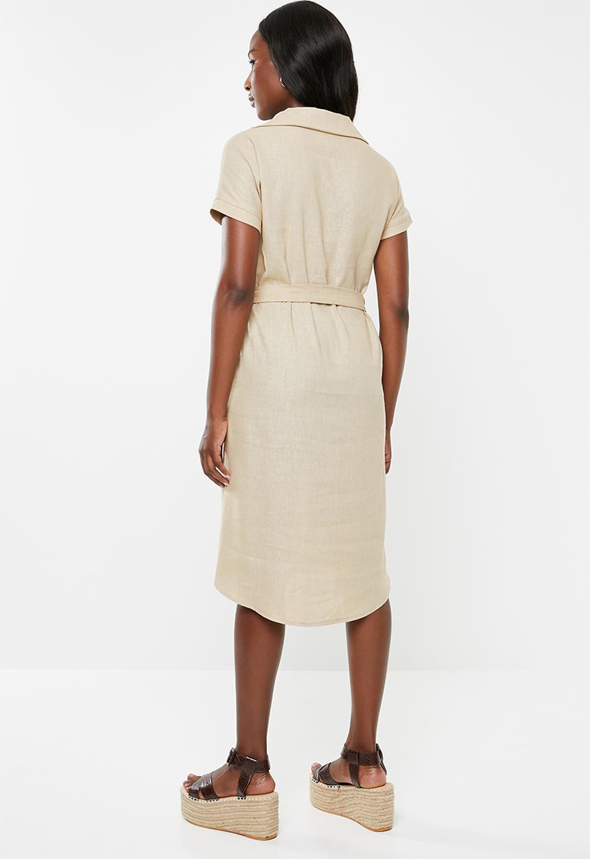 edit - Linen shirt dress - beige