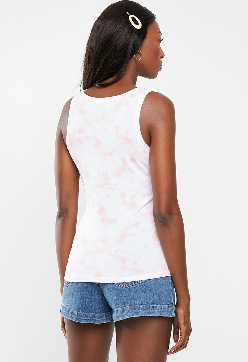 Cotton On - Maternity everyday gathered side tank top - white & pink