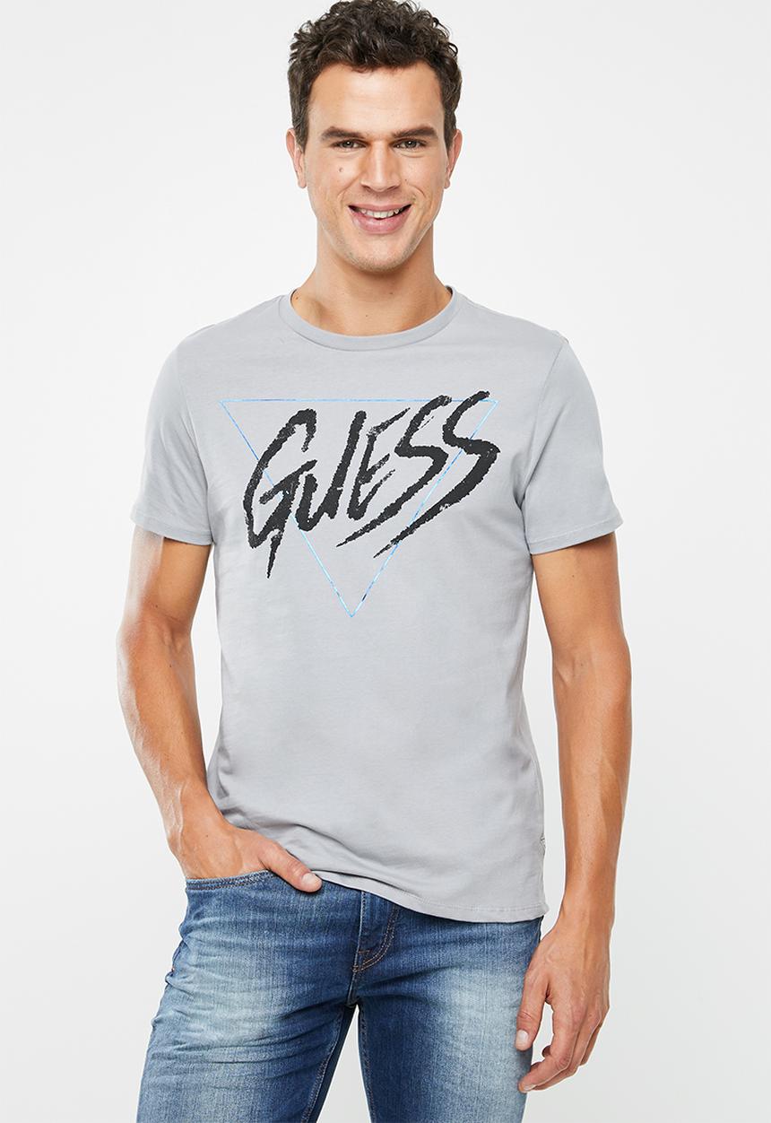GUESS - Punk rock logo crew neck tee - grey