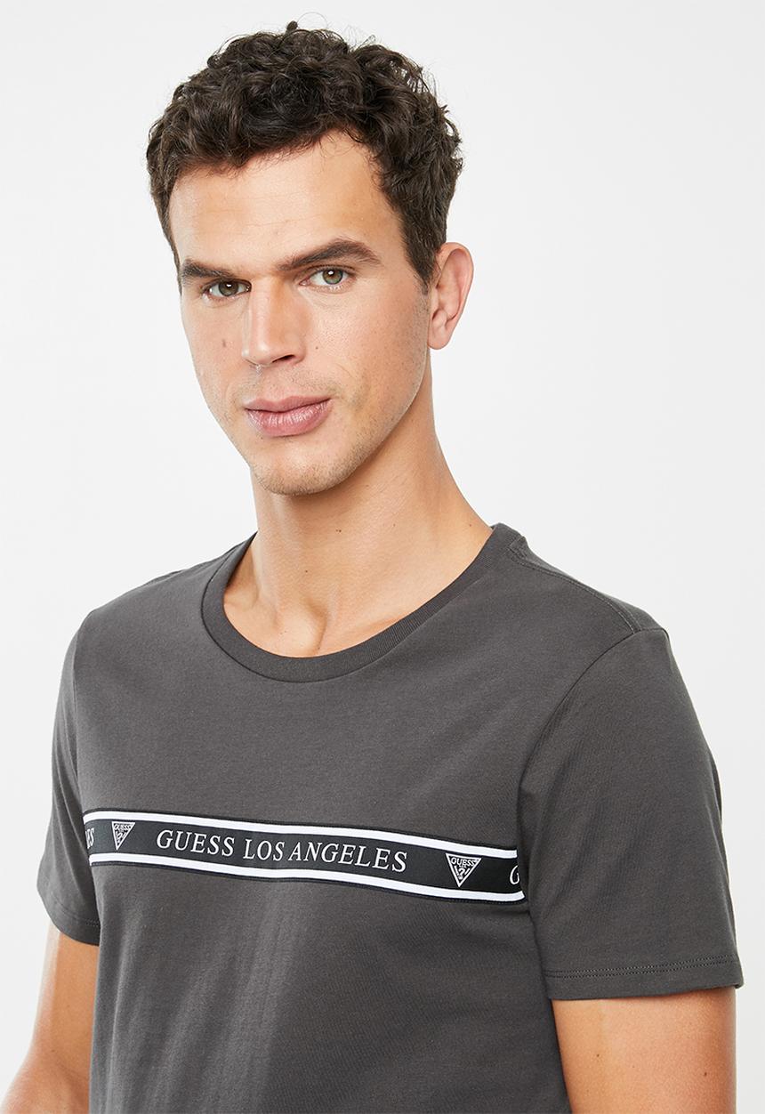 GUESS - Guess stripe tee - charcoal 