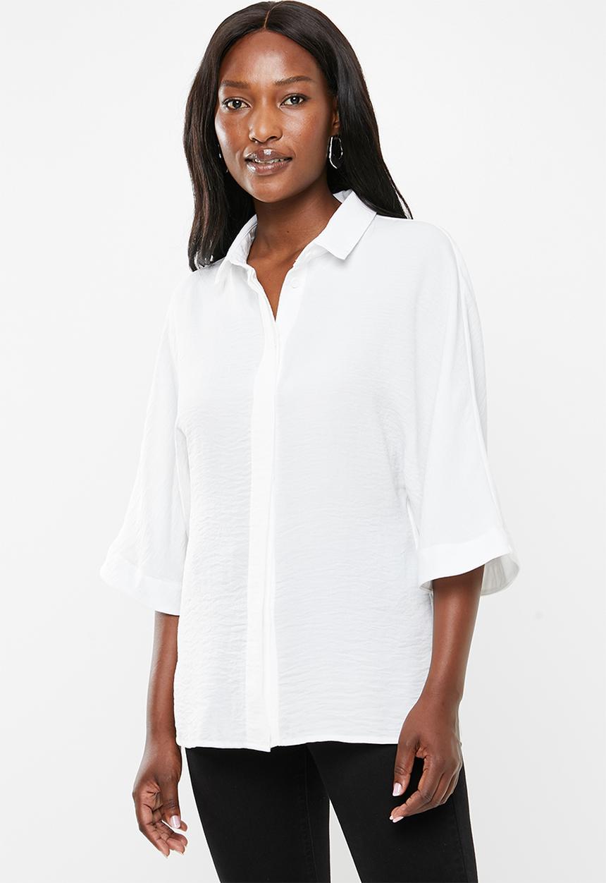 edit - Grown on sleeve shirt - white