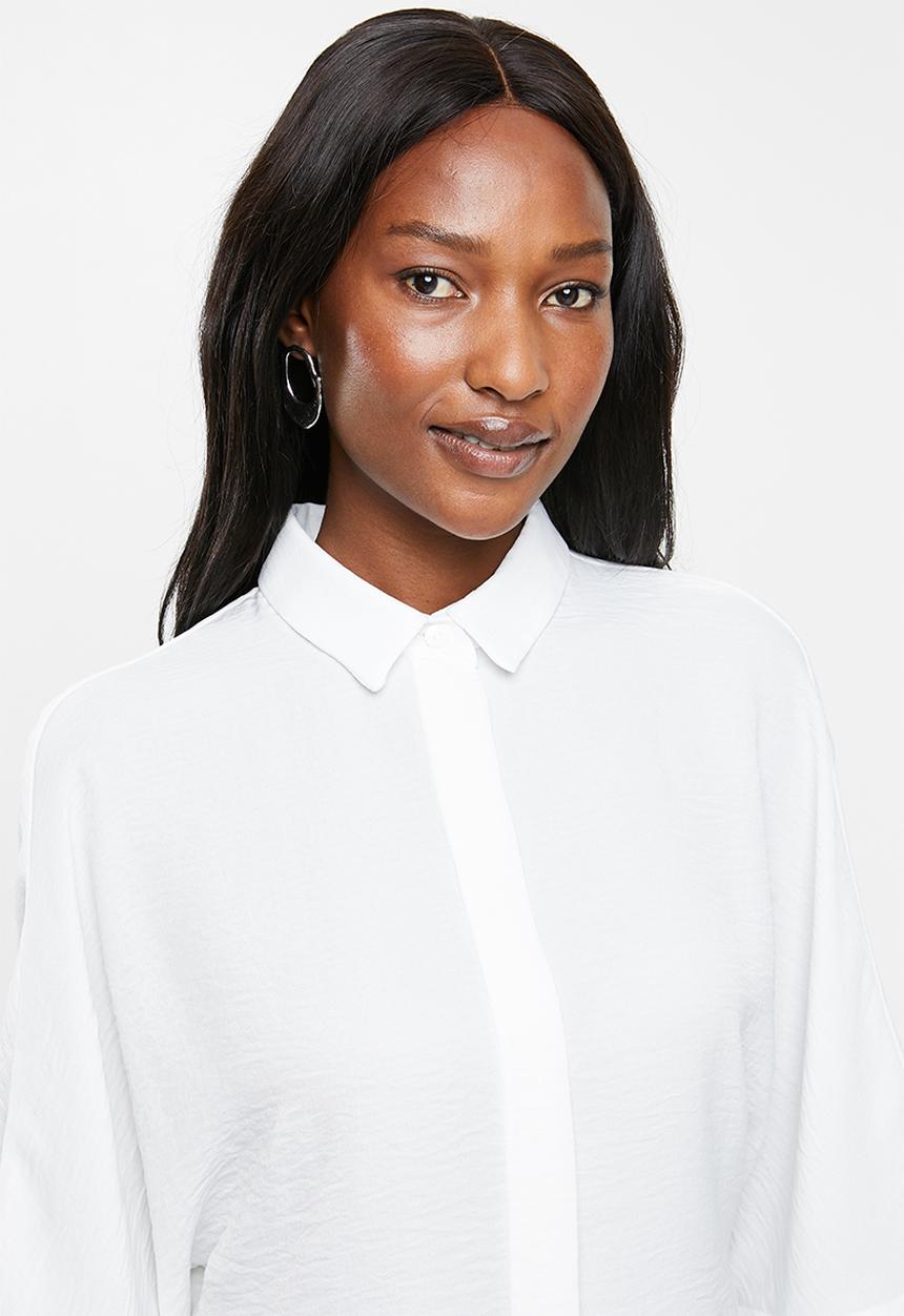 edit - Grown on sleeve shirt - white