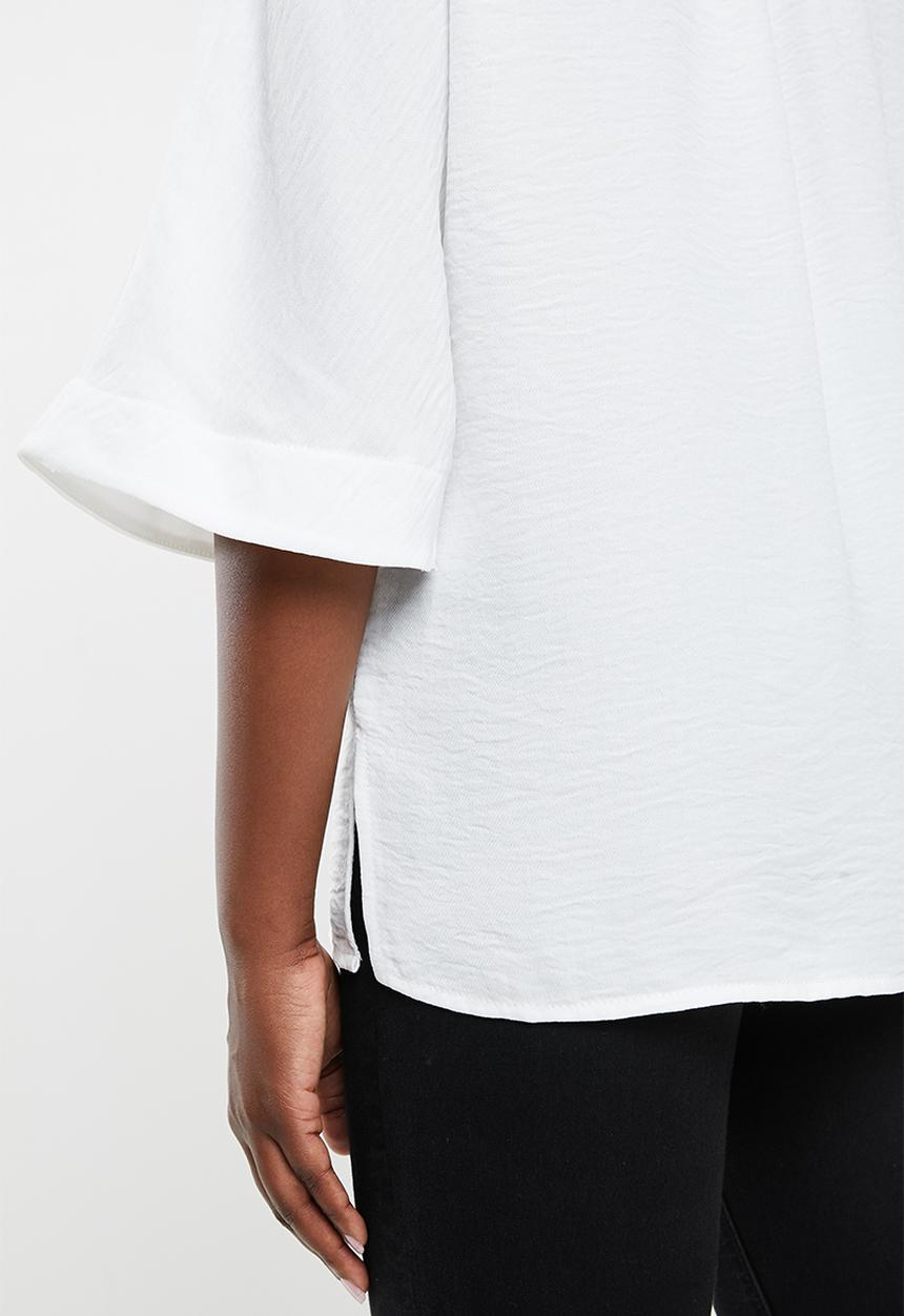 edit - Grown on sleeve shirt - white