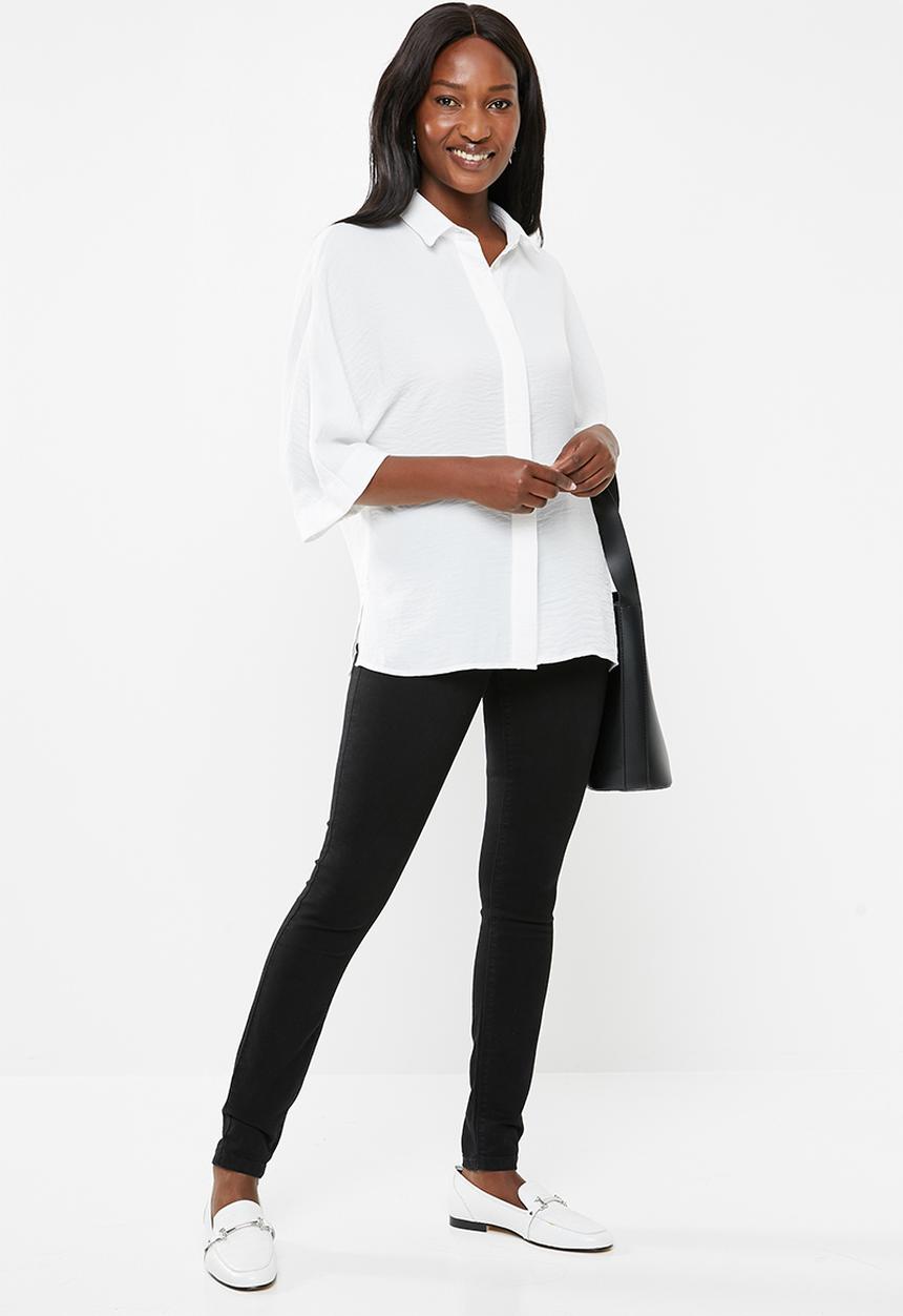 edit - Grown on sleeve shirt - white