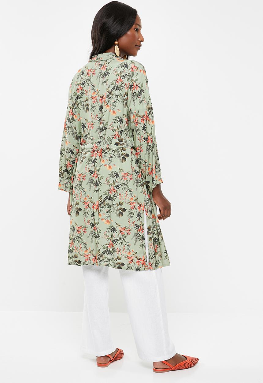 edit - Long kimono - green