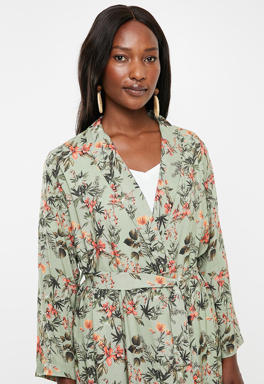 edit - Long kimono - green