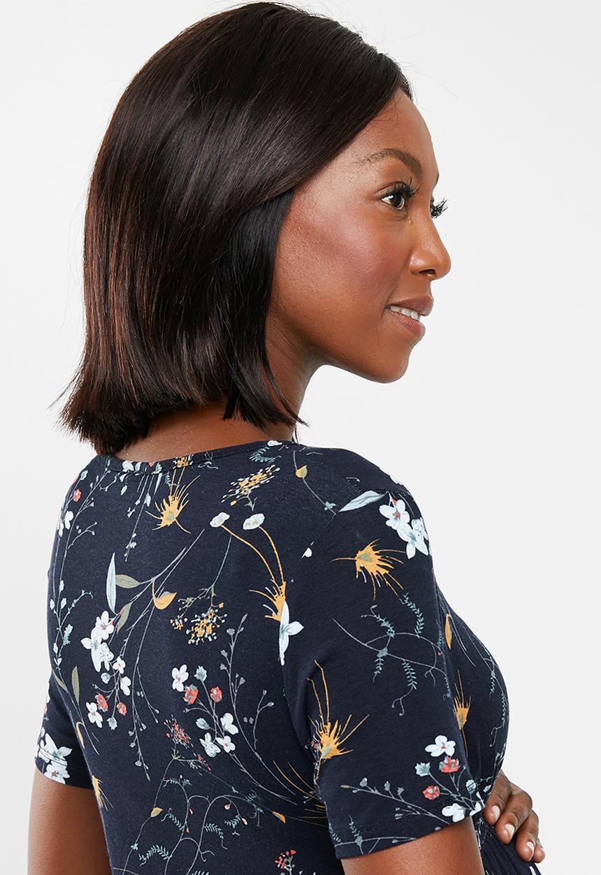 Cherry Melon - Maternity Underbust smock detail top - multi
