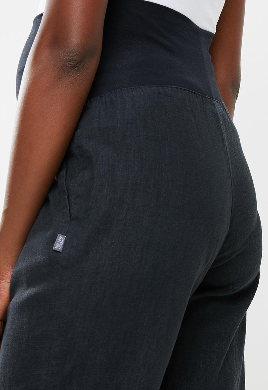 Cherry Melon - Maternity Linen pants - black