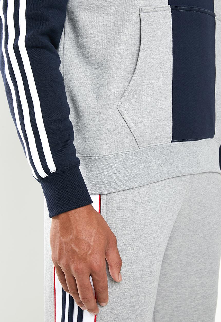 adidas Originals - Off court trefoil track top - medium grey heather & legend ink