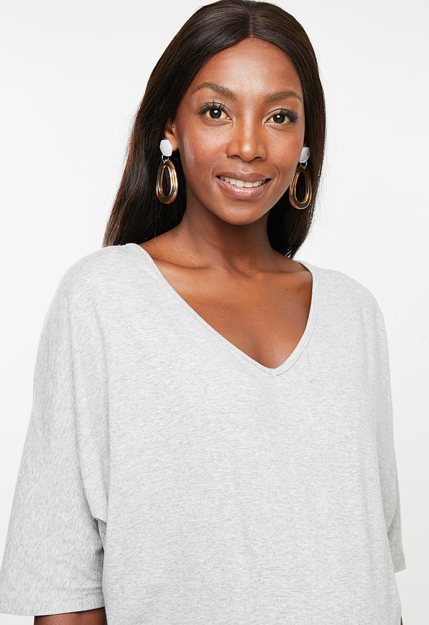 Superbalist - Maternity Oversized tee dress - grey melange