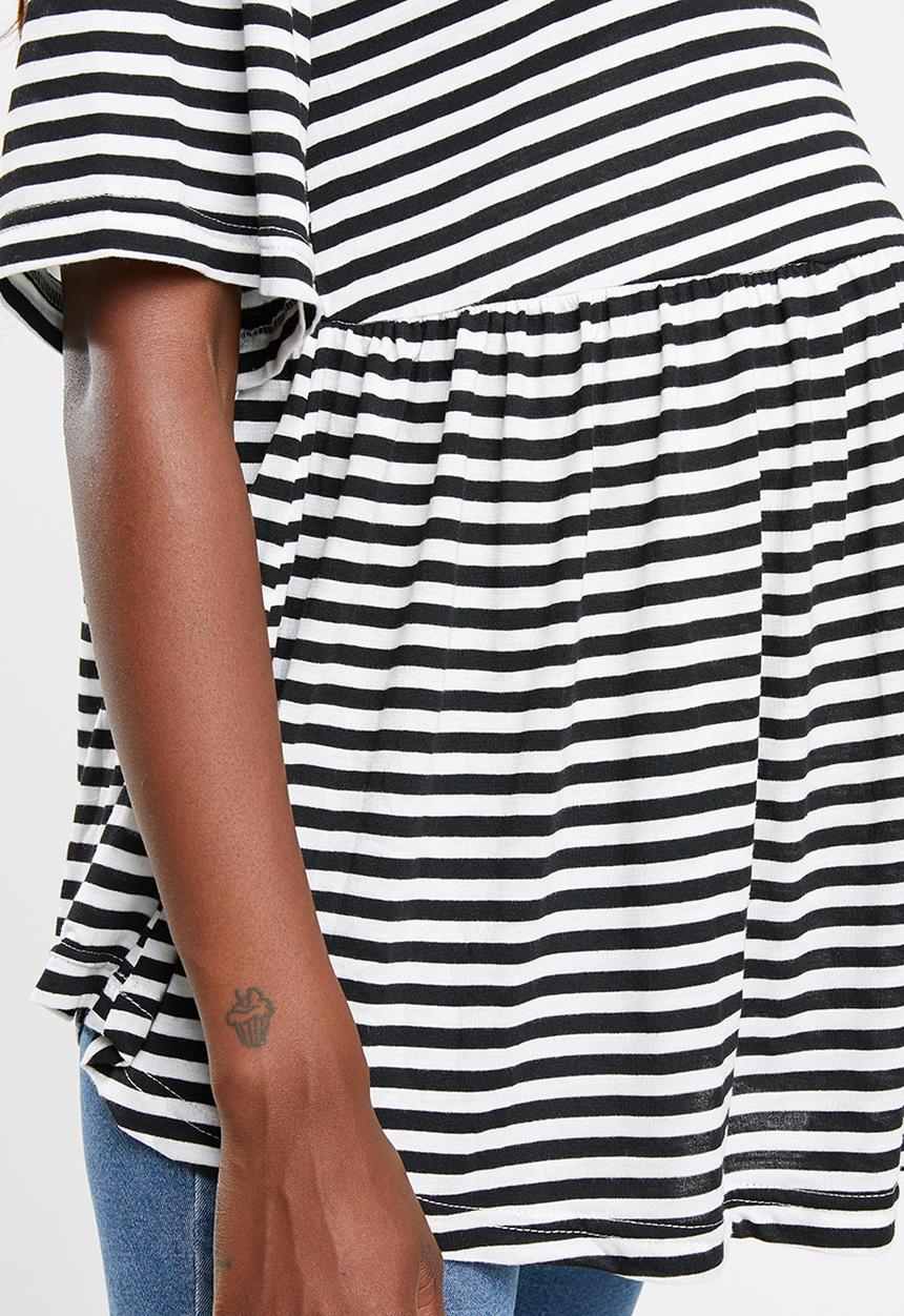 Superbalist - Maternity Babydoll top - stripe (black/white)