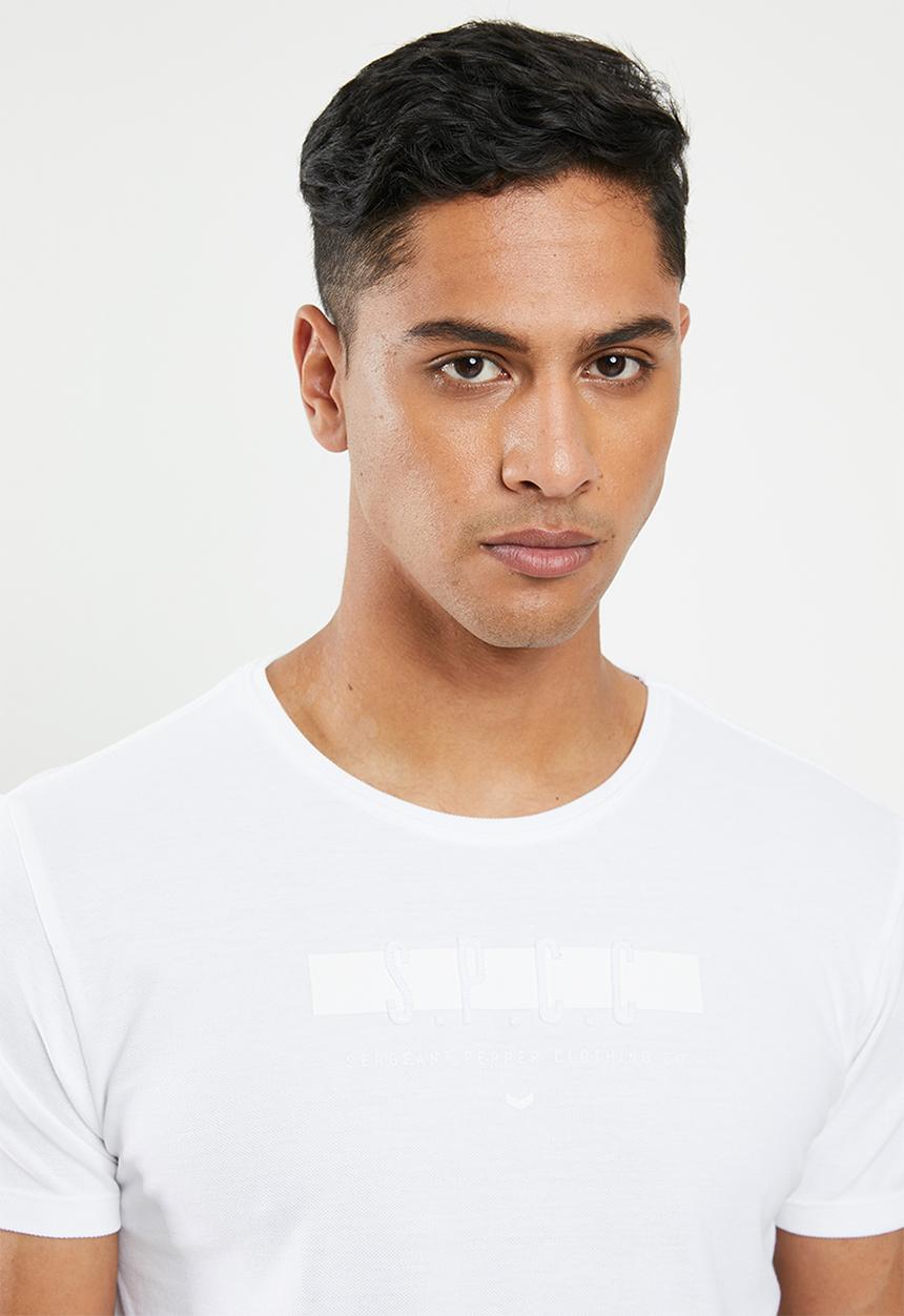 S.P.C.C - Pique applique logo tee - white