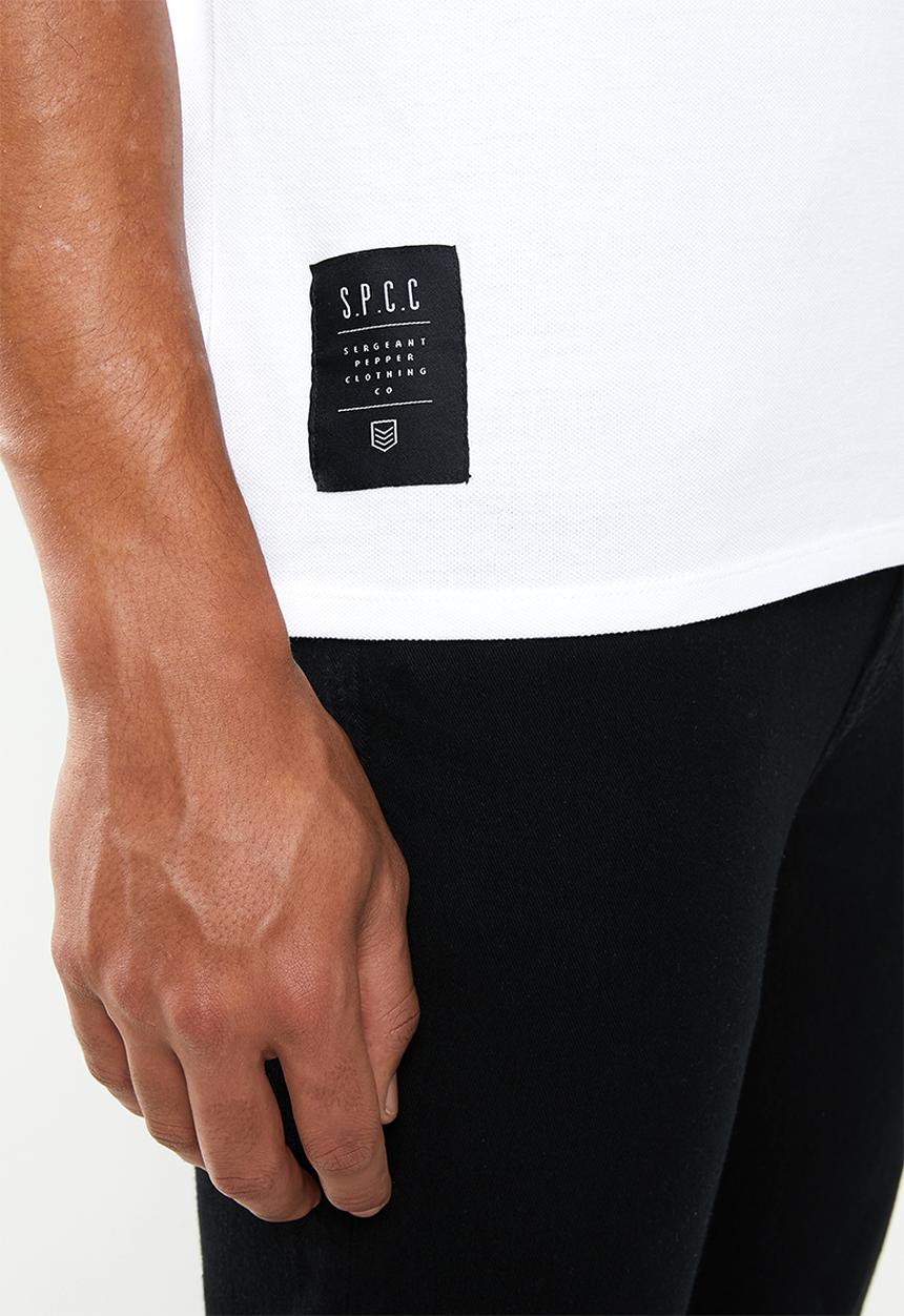 S.P.C.C - Pique applique logo tee - white