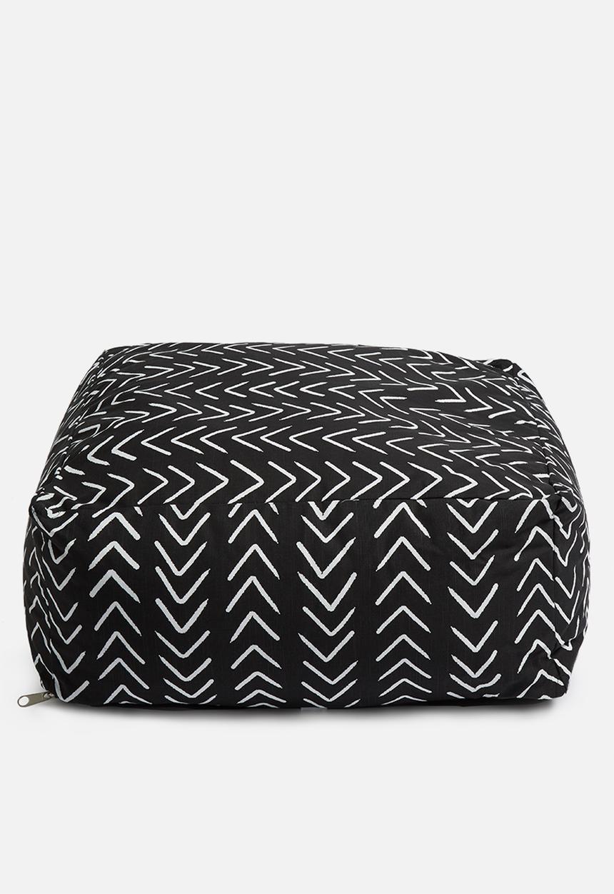 Sixth Floor - Herringbone floor cushion - black & white