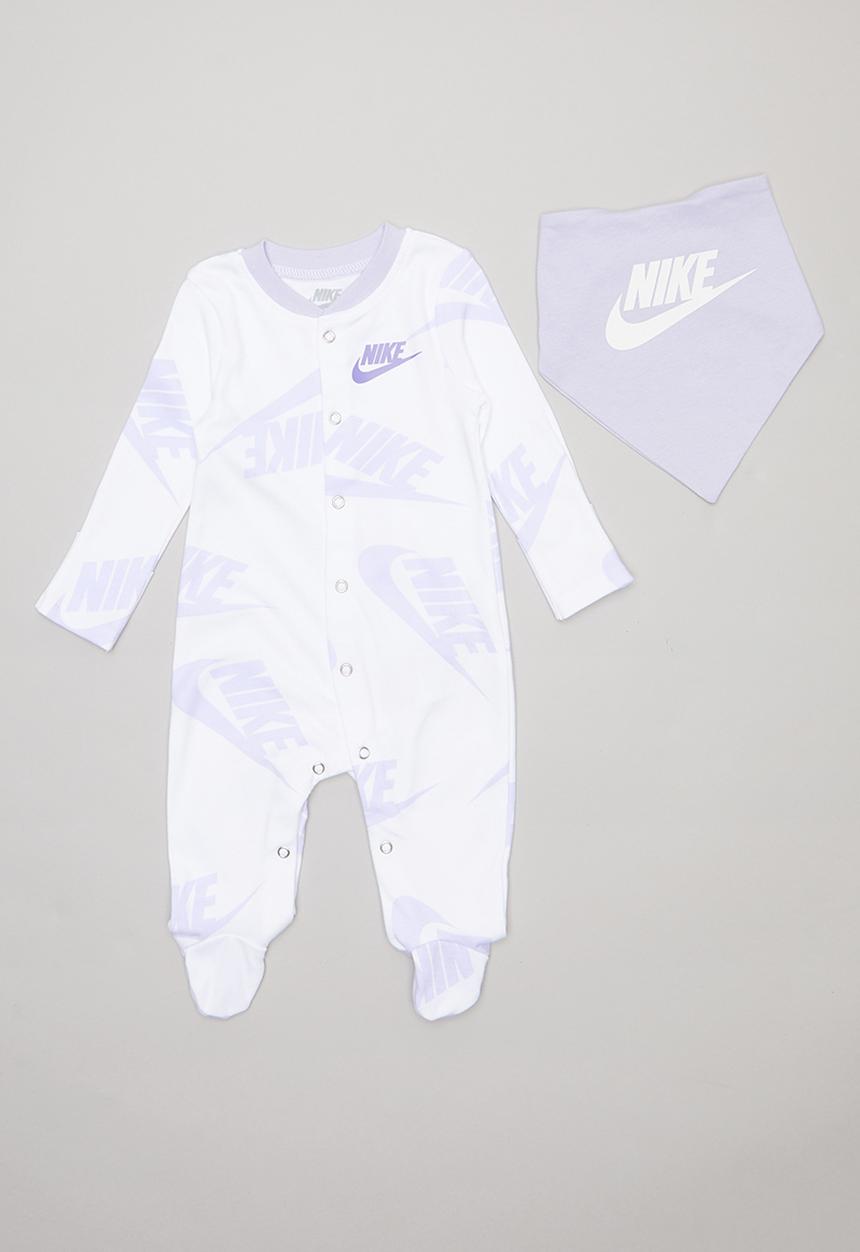 Nike - Nike nsw footed coverall & bib set - white & purple