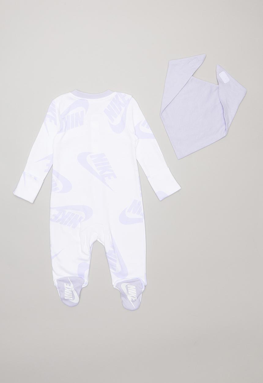 Nike - Nike nsw footed coverall & bib set - white & purple
