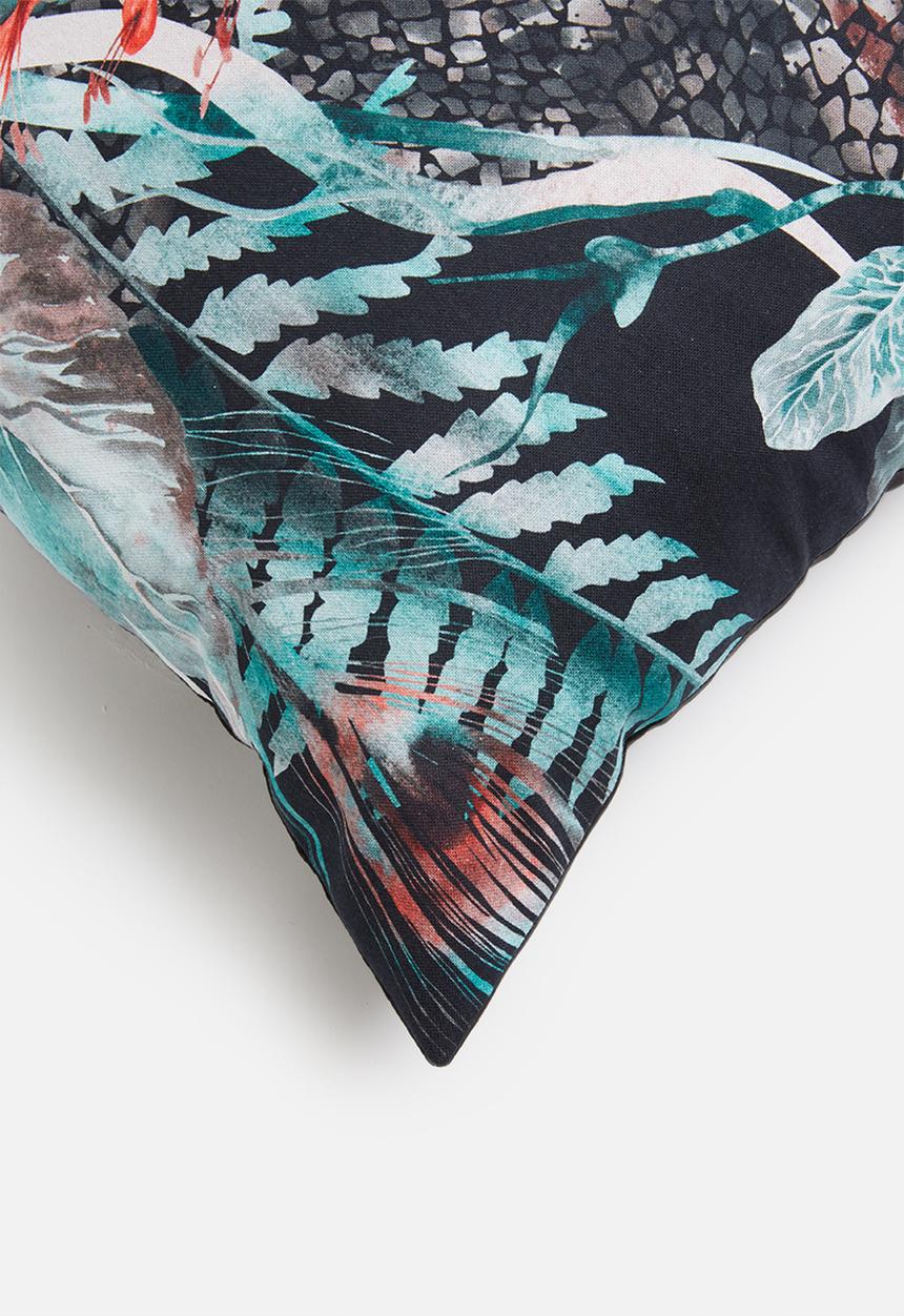 Grey Gardens - Hibiscus cushion cover - turquoise