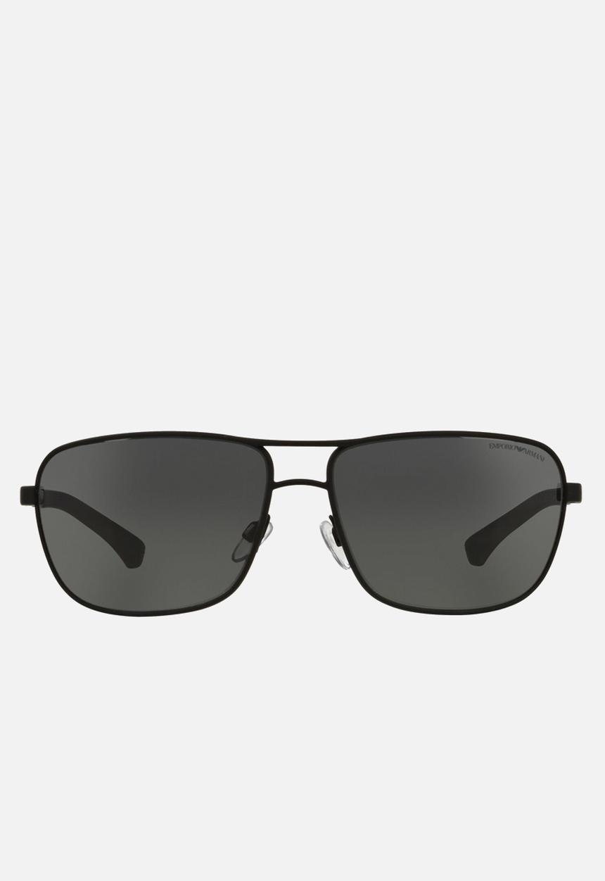 Emporio Armani - Grey lens with black rubber sunglasses 64mm - black