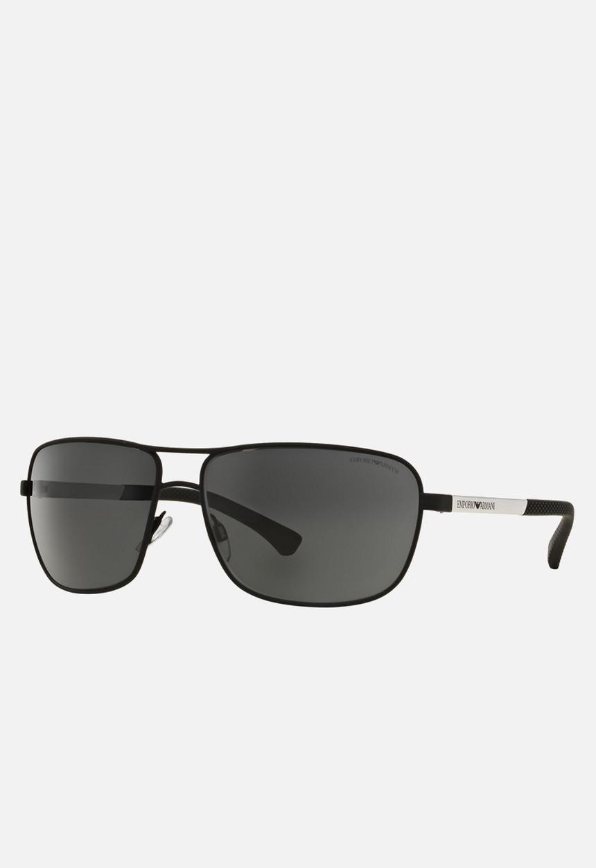 Emporio Armani - Grey lens with black rubber sunglasses 64mm - black