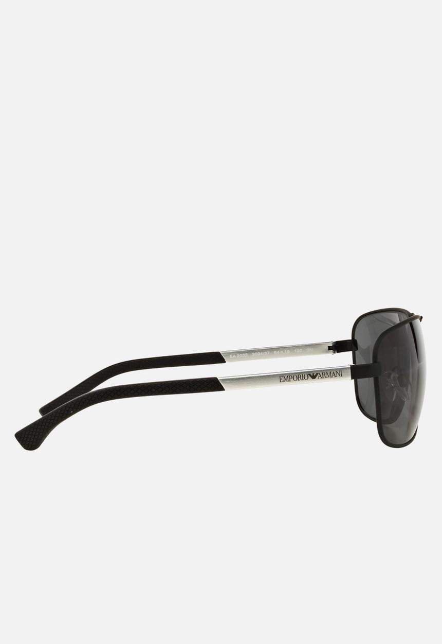 Emporio Armani - Grey lens with black rubber sunglasses 64mm - black