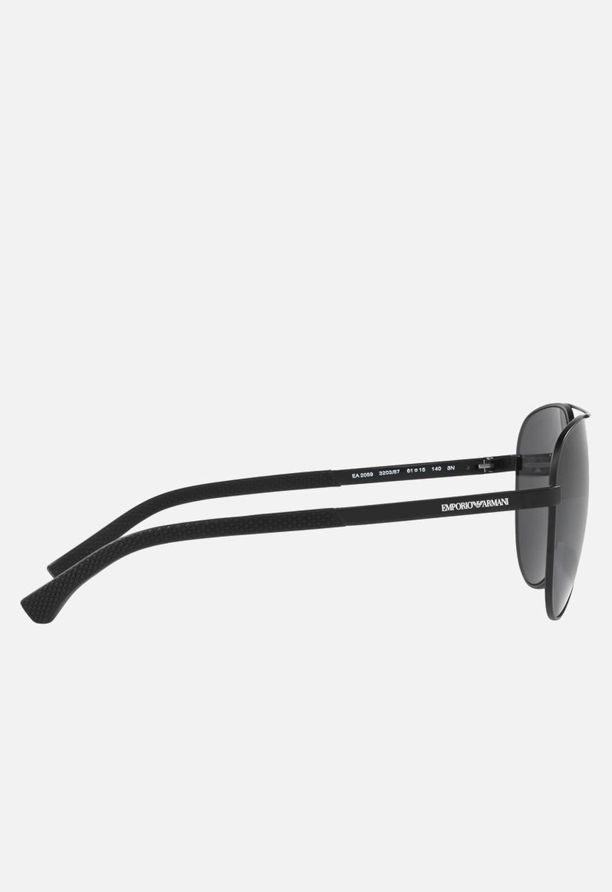 Emporio Armani - Grey lense with matte black avaitor sunglasses 61mm - black