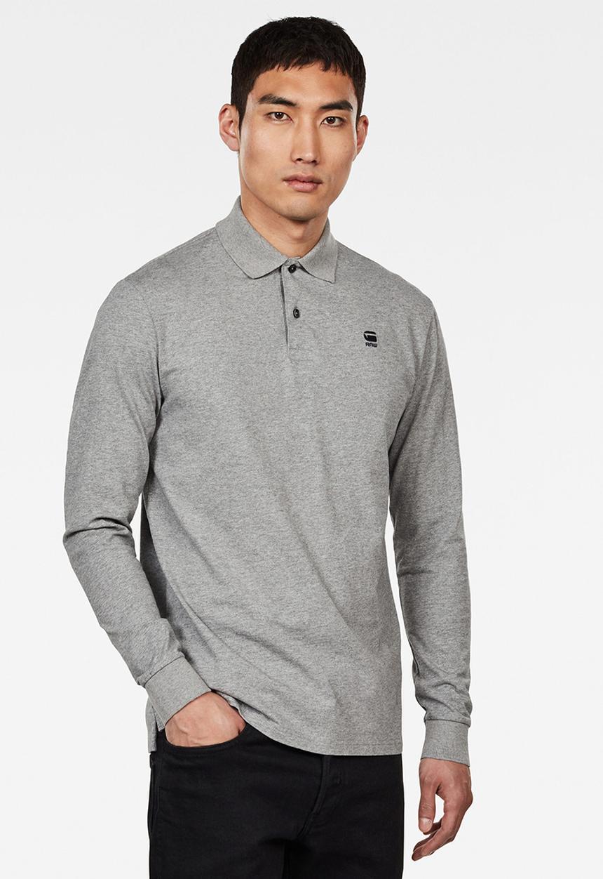 G-STAR - Core polo long sleeve T-shirts - grey 