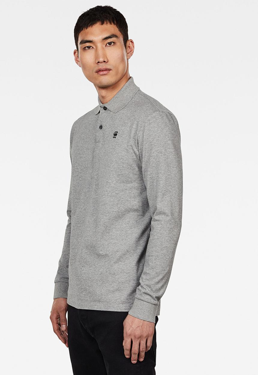 G-STAR - Core polo long sleeve T-shirts - grey 
